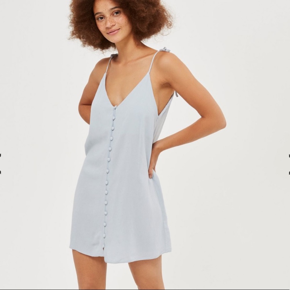 TOPSHOP Light Blue Mini Dress - Picture 1 of 5